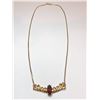Image 1 : 10K Yellow Gold Chain and Garnet Pendant