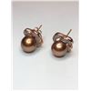 Image 2 : 10K Rose Gold Chocolate Pearls and Diamond Earrings