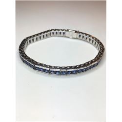 14K White Gold Sapphire Bracelet