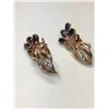 Image 1 : 14K Rose Gold Diamond and Sapphire Earrings