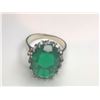 Image 1 : 14K White Gold Synthetic Emerald Ring