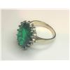 Image 2 : 14K White Gold Synthetic Emerald Ring
