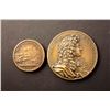 Image 1 : FRANCE 1660-1672 A Lot of 2 Louis XIV Commemorative Medals VF-UNC