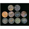 Image 1 : Lower Canada 1835 LC-2 An 10 Piece Study Group of Birmingham Tokens VG-Fine