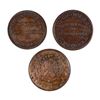 Image 2 : Token 1828-1837 A Lot of 3 Lower Canada Pieces Fine+-EF.