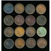 Image 1 : Quebec Bank Tokens 1852 One Penny PC-4 A lot of 16 pieces AG-Fine