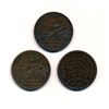 Image 2 : UNITED STATES OF AMERICA HARD TIMES TOKENS A Lot of 3 Massachusetts Coppers