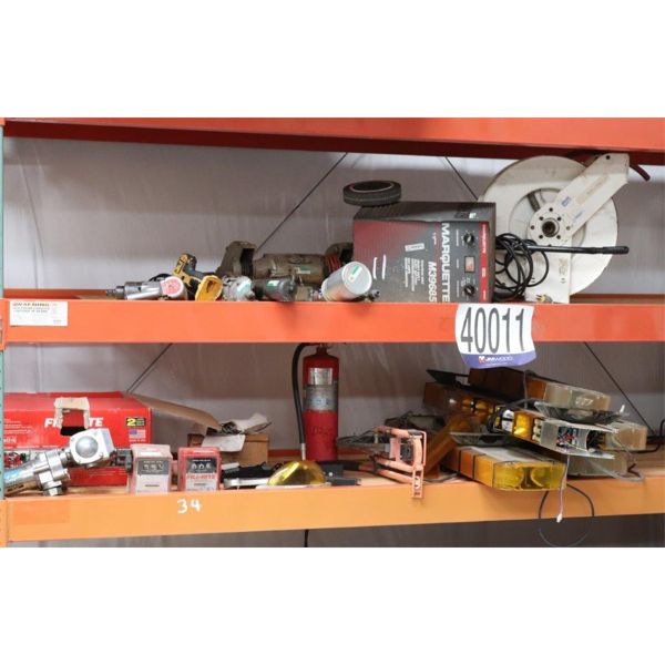 GREASE GUN, CHASSIS PUMP, BENCH GRINDER, RECIPROCATING SAW, FIRE EXTINGUISHER, SPRAY GUN, BATTERY 