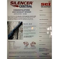 Safari Club International  Silencer Central Certificate