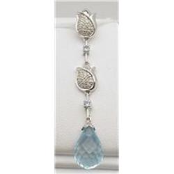 Necklace and earrings blue topaz briole