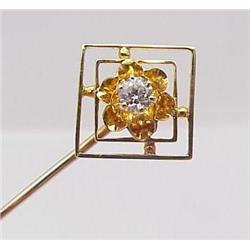 Antique diamond stickpin .10Ct 14kt yel
