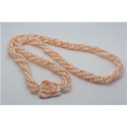 Coral necklace multi strand beads with