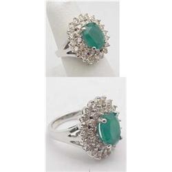 Lady's emerald and diamond ring, 3.52 c