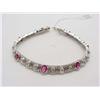 Image 1 : Lady's ruby and diamond bracelet; 7 blo