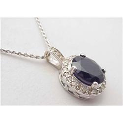 Blue sapphire pendant, 5.18 ct midnight