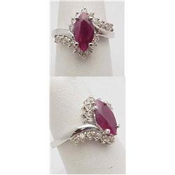 Lady's ruby ring; 1 deep blood red marq