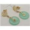Image 1 : Dangle jade earrings with good luck sym