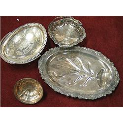 Lot of silver plate pieces, some ornate