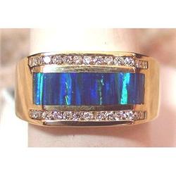 Man's Diamond and opal ring