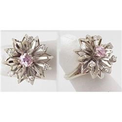 Lady's pink ice & diamond ring