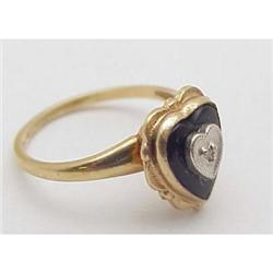 Heart shaped black onyx ring