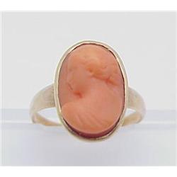 Coral Cameo Ring
