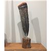 Image 1 : Hand Carved Wooden Turkey Feather and Base