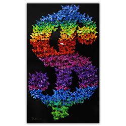 Patricia Govezensky- Original 3D Metal Art on Wood "Dollar"