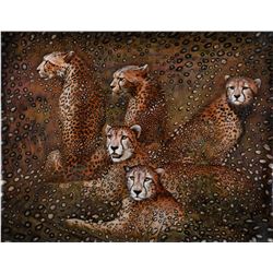 Vera V. Goncharenko- Original Giclee on Canvas "Leopards"