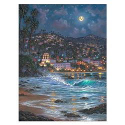 Robert Finale,  Starry Night Laguna  Hand Signed, Artist Embellished Limited Edition on Canvas with 