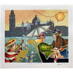 Francesco Nesi- Original Serigraph on Paper  LAGUNA ROMANTICA 