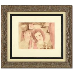 Marie Laurencin (1883-1956),  Two Women  Framed Lithograph, Plate Signed. (This piece had a retail p