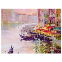 Marilyn Simandle, "Canal at Dusk" Limited Edition on Canvas, Numbered and Hand Signed with Letter of