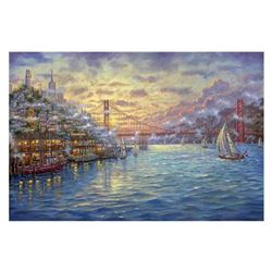 Robert Finale, "Sunset On The Bay" Hand Signed, Artist Embellished Limited Edition on Canvas with CO