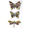 Image 1 : Patricia Govezensky- Original Painting on Cutout Steel (Set of 3) "Set of 3 Butterflies"