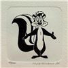 Image 2 : "Pepe le Pew" Framed Limited Edition Etching with Hand-Tinted Color and Numbered.