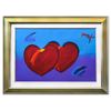 Image 1 : Peter Max- Original Mixed Media "Two Hearts As One"