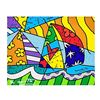 Image 1 : Romero Britto "New Sailing" Hand Signed Giclee on Canvas; Authenticated