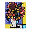 Image 1 : Romero Britto "New Sunflower" Hand Signed Giclee on Canvas; Authenticated