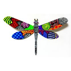 Patricia Govezensky- Original Painting on Cutout Steel "Dragonfly LXII"