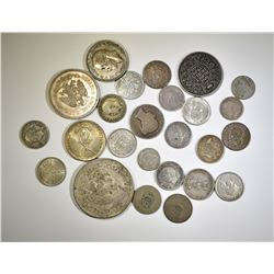MIXED FOREIGN SILVER COINS