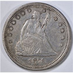 1876-S SEATED LIBERTY QUARTER  AU