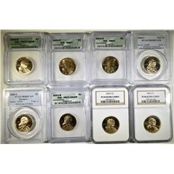 LOT OF 8 GRADED SACAGAWEA DOLLARS