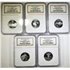 Image 1 : LOT OF 5 2007-S NGC GRADED SILVER STATE QUARTERS: