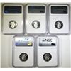 Image 2 : LOT OF 5 2007-S NGC GRADED SILVER STATE QUARTERS:
