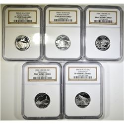 LOT OF 5 2006-S NGC GRADED SILVER STATE QUARTERS: