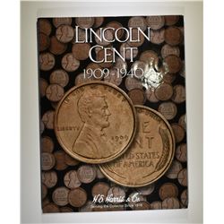 LINCOLN CENT ALBUM  1909-1940  INCLUDES 81 COINS