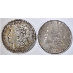 1897 UNC & 1921 XF MORGAN DOLLARS