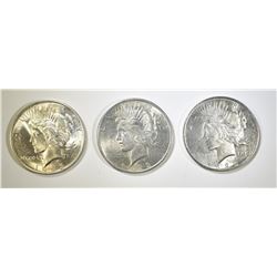3 1923 PEACE DOLLARS  CH BU