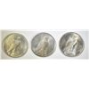 Image 2 : 1922, 24, 25 PEACE DOLLARS  CH BU